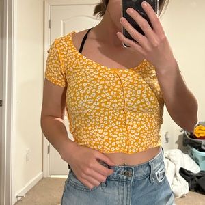 Yellow crop top! Size small